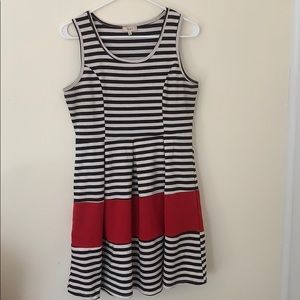 Black, White and Red Stripped Dress